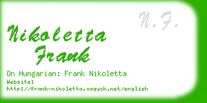 nikoletta frank business card